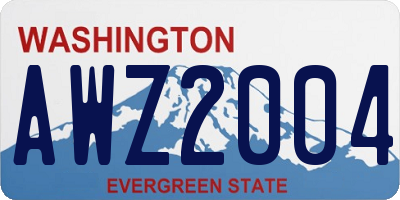 WA license plate AWZ2004