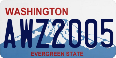 WA license plate AWZ2005