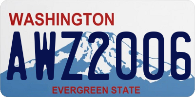 WA license plate AWZ2006