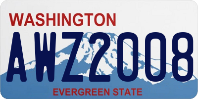 WA license plate AWZ2008