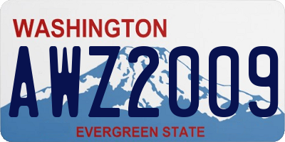 WA license plate AWZ2009