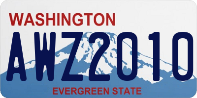 WA license plate AWZ2010