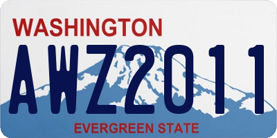 WA license plate AWZ2011