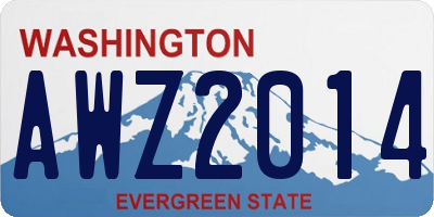 WA license plate AWZ2014