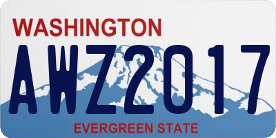 WA license plate AWZ2017
