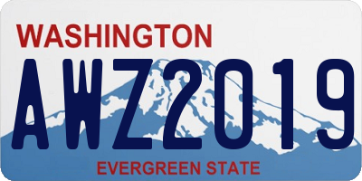 WA license plate AWZ2019