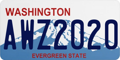 WA license plate AWZ2020