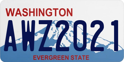 WA license plate AWZ2021