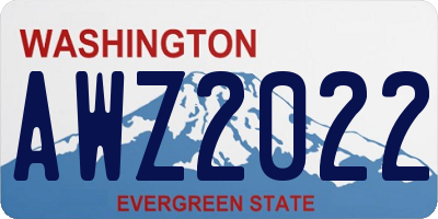 WA license plate AWZ2022