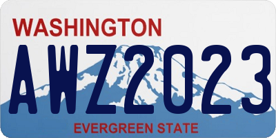 WA license plate AWZ2023