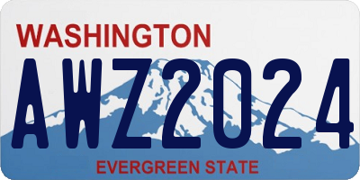 WA license plate AWZ2024