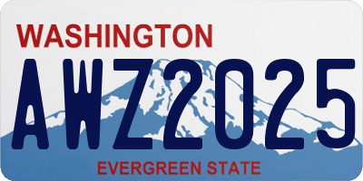 WA license plate AWZ2025