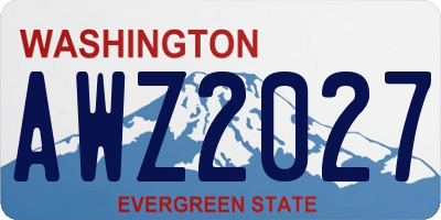 WA license plate AWZ2027