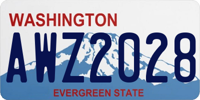 WA license plate AWZ2028