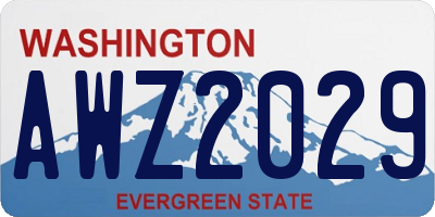 WA license plate AWZ2029