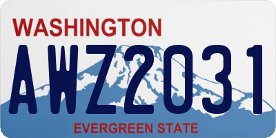 WA license plate AWZ2031