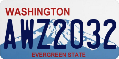WA license plate AWZ2032
