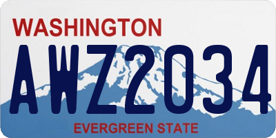 WA license plate AWZ2034