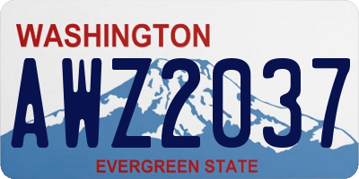 WA license plate AWZ2037