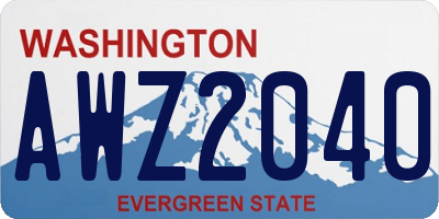 WA license plate AWZ2040