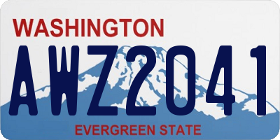 WA license plate AWZ2041