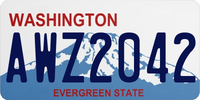 WA license plate AWZ2042