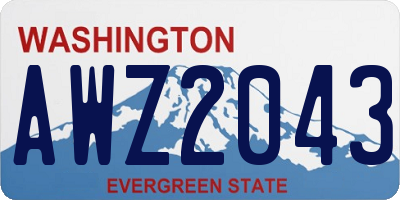WA license plate AWZ2043