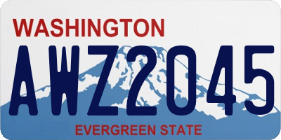 WA license plate AWZ2045