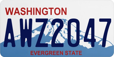 WA license plate AWZ2047