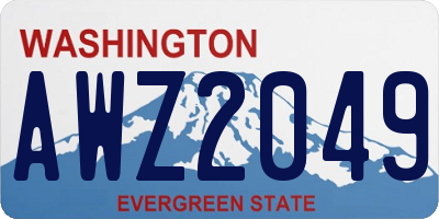 WA license plate AWZ2049