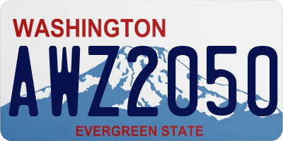 WA license plate AWZ2050