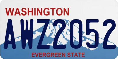 WA license plate AWZ2052