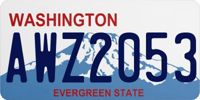 WA license plate AWZ2053