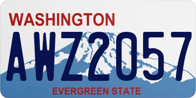 WA license plate AWZ2057