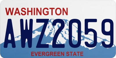 WA license plate AWZ2059