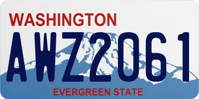 WA license plate AWZ2061