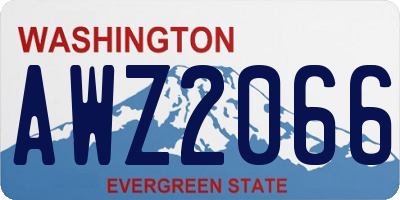 WA license plate AWZ2066