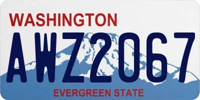 WA license plate AWZ2067