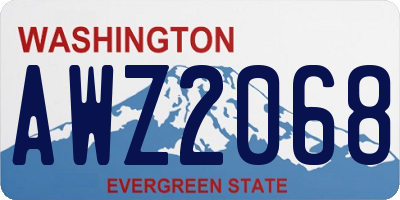 WA license plate AWZ2068
