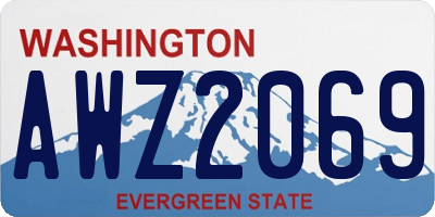 WA license plate AWZ2069