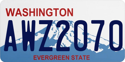 WA license plate AWZ2070