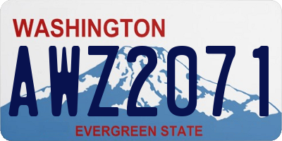 WA license plate AWZ2071