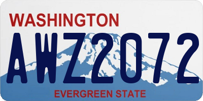 WA license plate AWZ2072