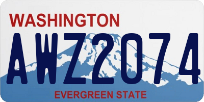 WA license plate AWZ2074