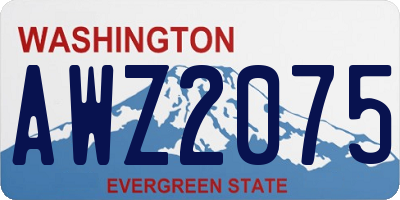 WA license plate AWZ2075