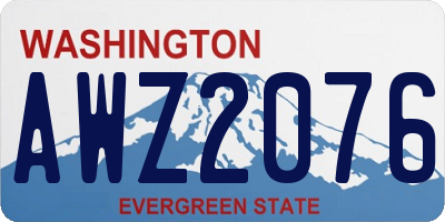 WA license plate AWZ2076
