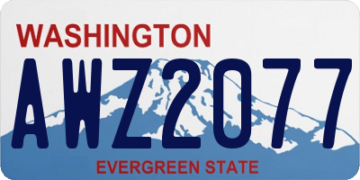 WA license plate AWZ2077