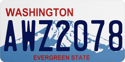 WA license plate AWZ2078