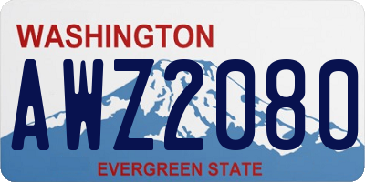 WA license plate AWZ2080