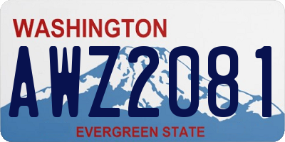 WA license plate AWZ2081